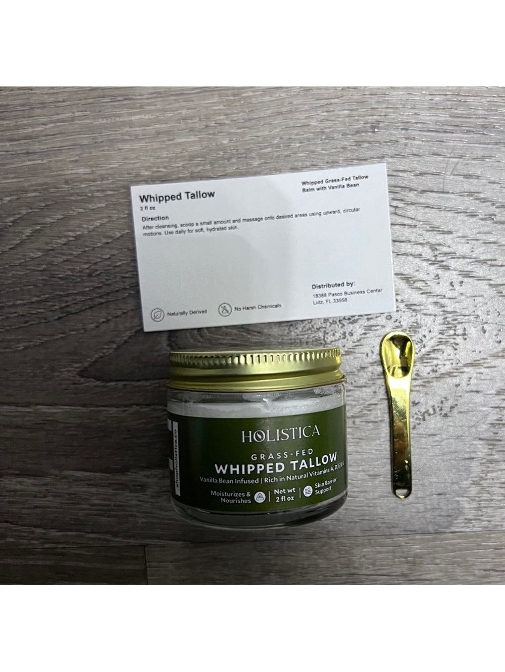 Holistica Grass-Fed Whipped Tallow Balm with Vanilla Bean, 2 fl oz